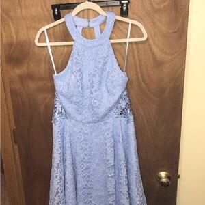 Jodi Kristopher Light Blue Lace Dress